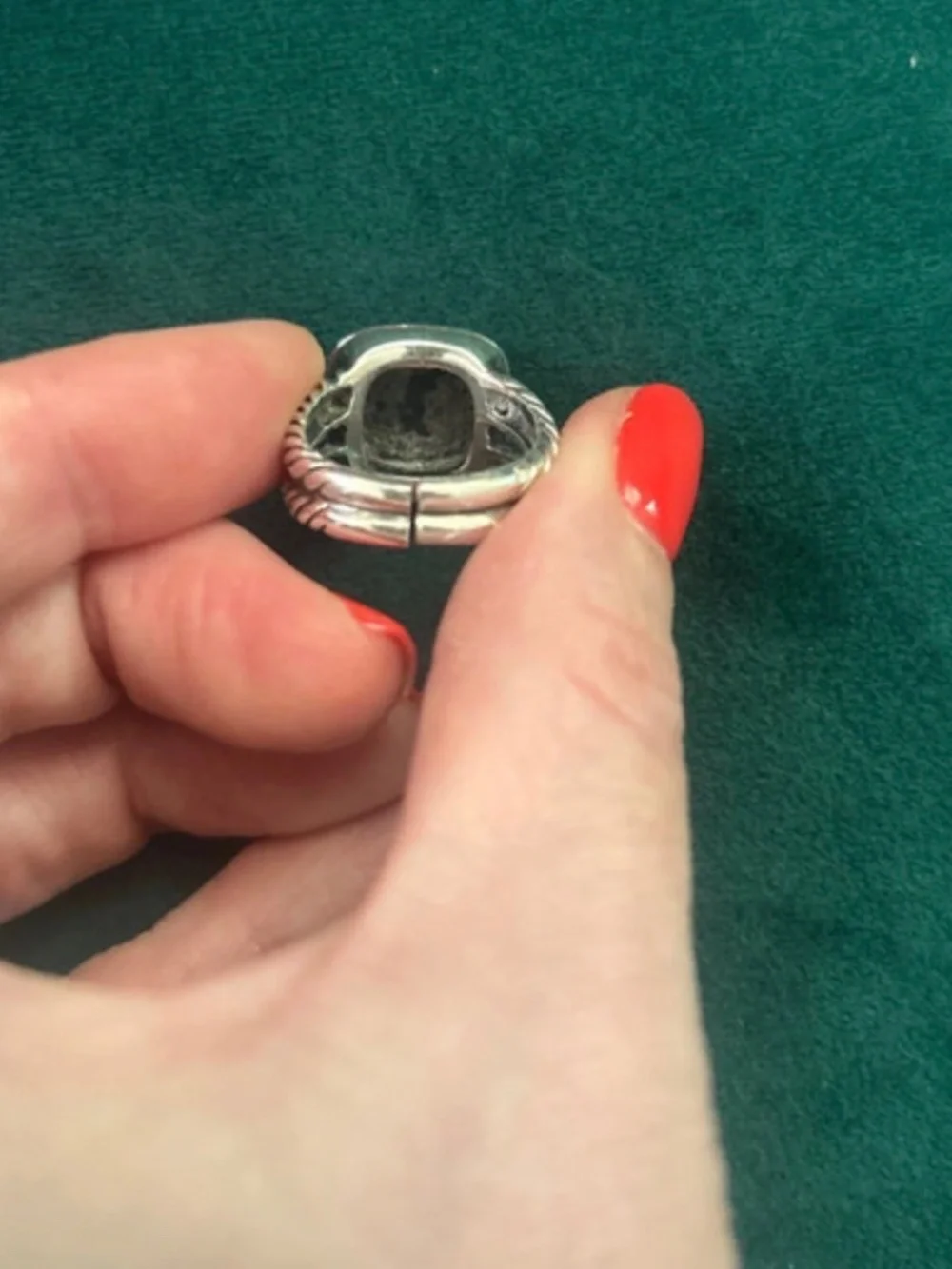 David Yurman black Onyx and Diamond Cable Ring